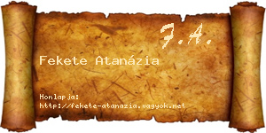 Fekete Atanázia névjegykártya
